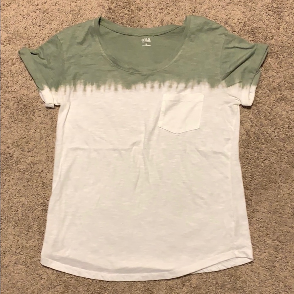 Green and white blouse